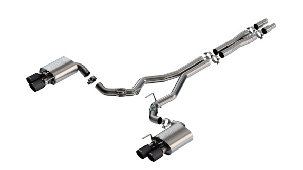 Borla 3" ATAK Cat-Back Exhaust System w/ 4" Quad Carbon Fiber Tips  ::  2024 Ford Mustang GT  w/ Active Exhaust