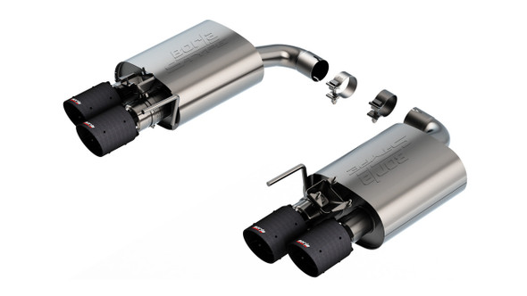 Borla 2.5" S-Type Axle-Back Exhaust System w/ 4" Dual Carbon Fiber Tips  ::  2024 Ford Mustang GT  w/ Active Exhaust