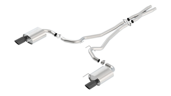 Borla 2.5" S-Type Cat-Back Exhaust System w/ 4" Dual Black Chrome Tips  ::  2015-2017 Ford Mustang GT