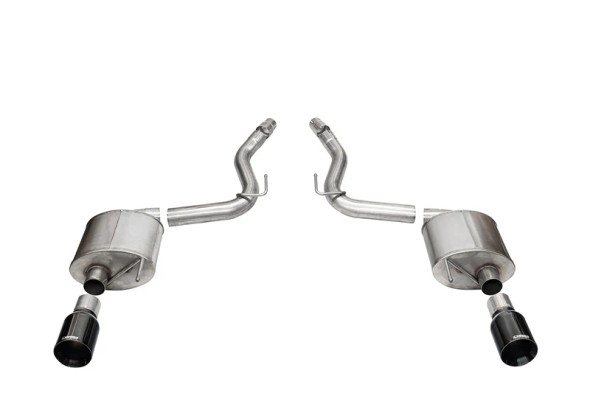 Corsa 3" Touring Axle-Back Exhaust w/ 4.5" Dual Black PVD Straight Cut Tips :: 2024 Ford Mustang GT w/ Non-Active Exhaust
