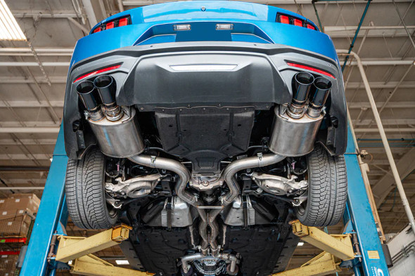 Corsa 3" Xtreme Cat-Back Exhaust w/ 4" Quad Black PVD Straight Cut Tips :: 2024 Ford Mustang GT w/ Active Exhaust