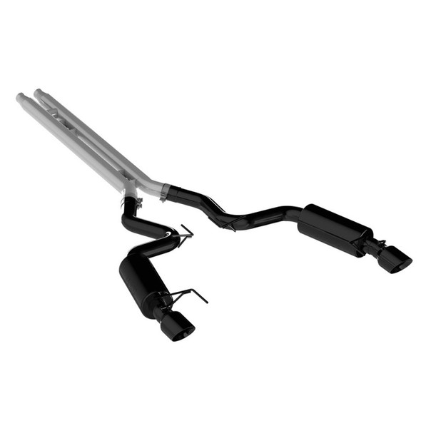 MBRP Armor BLK Street 3" Cat-Back Exhaust System w/ 4.5" Dual Black Coated Tips :: 2015-2017 Ford Mustang GT Convertible