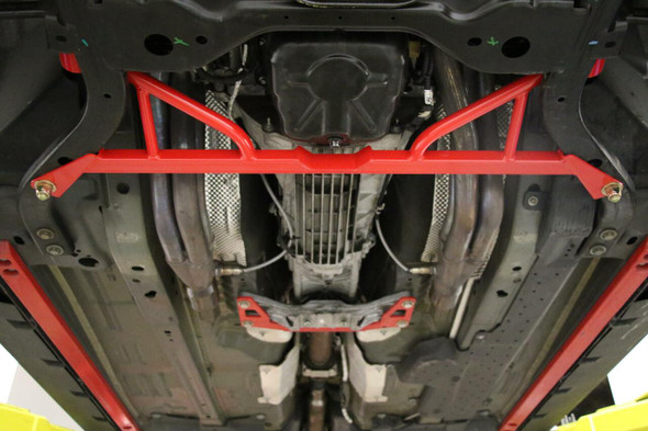 BMR 4-Point Front Subframe Chassis Brace, Red :: 2015-2024 Ford Mustang