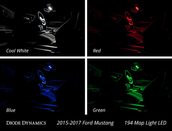 Diode Dynamics Stage 2 Interior LED Light Kit, Green :: 2015-2017 Ford Mustang