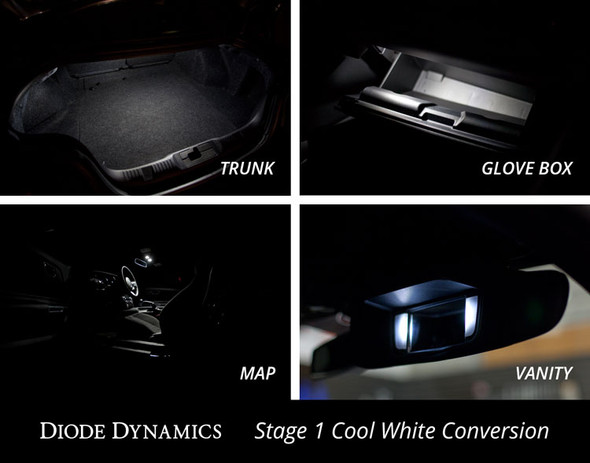 Diode Dynamics Stage 1 Interior LED Light Kit, Cool White :: 2015-2017 Ford Mustang