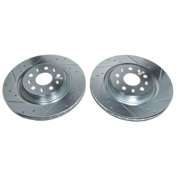PowerStop Evolution Drilled, Slotted & Zinc Plated Front Rotors :: 2020-2024 Corvette Stingray Non-ZR1