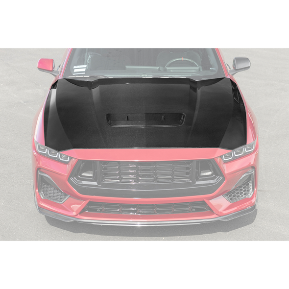 EOS Factory Style Hood w/ V2 Vent Insert, Carbon Fiber :: 2024-2025 Ford Mustang