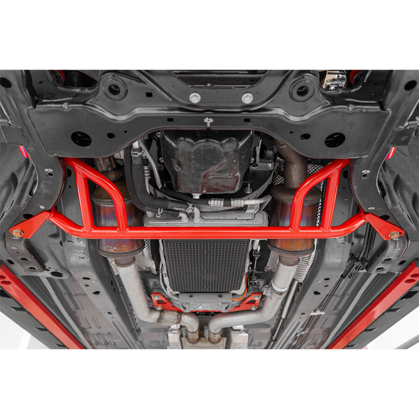 BMR Front 4-Point Subframe Chassis Brace, Black Hammertone :: 2024-2025 Ford Mustang