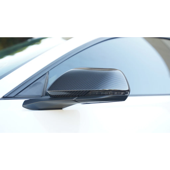 APR Replacement Mirrors, Carbon Fiber :: 2015-2025 Ford Mustang w/ Turn Signals