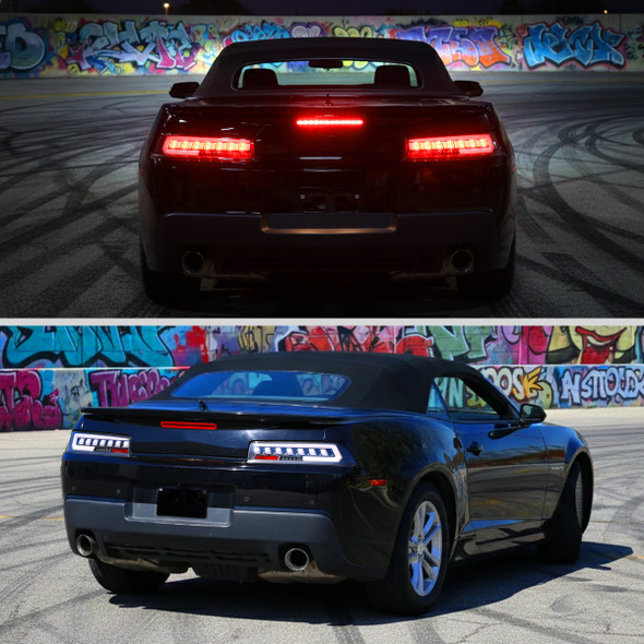 5th Gen Camaro Red LED Sequential Tail Lights, Black Housing :: 2014-2015 Camaro w/ Factory LED Tail Lights