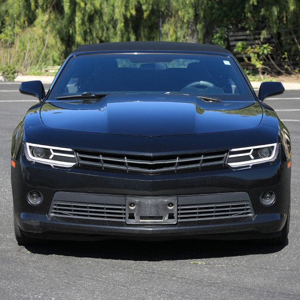 5th Gen Camaro Projector Headlights w/ LED Bar, Matte Black Housing :: 2014-2015 Camaro w/o HID Headlights