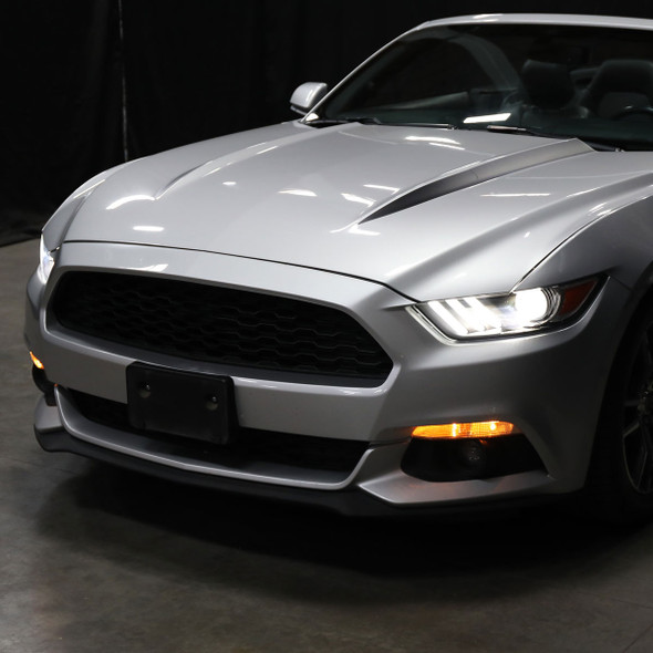 S550 Mustang HID Projector Headlights w/ Switchback Sequential LED Strip Turn Signals, Matte Black Housing :: 2015-2022 Ford Mustang w/ HID Headlights