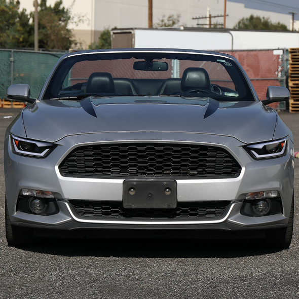 S550 Mustang HID Projector Headlights w/ LED Bar Turn Signals, Matte Black Housing :: 2015-2022 Ford Mustang w/ HID Headlights
