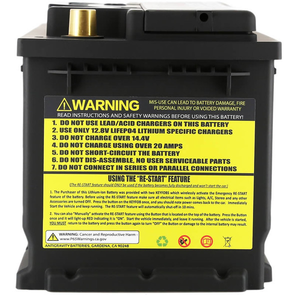 Antigravity H6/Group 48 Lithium Race Car Battery w/Re-Start, 40Ah :: 2010-2024 Camaro, 2014-2026 Corvette & 2008-2019 Cadillac