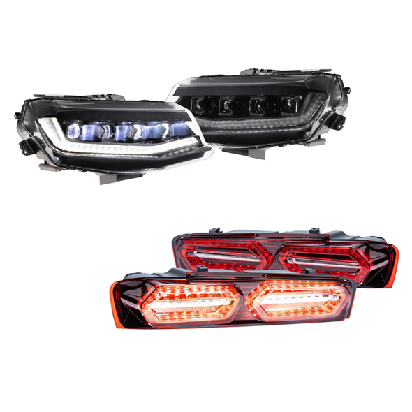Morimoto XB LED Headlights & XB LED Taillights, 19 Style, Red :: 2016-2018 Camaro & 2017-2024 Camaro ZL1
