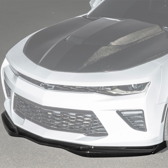 6th Gen Camaro T6 Front Splitter w/ Side Winglets, Gloss Black :: 2016-2024 Camaro SS & 2019-2024 Camaro LS & LT