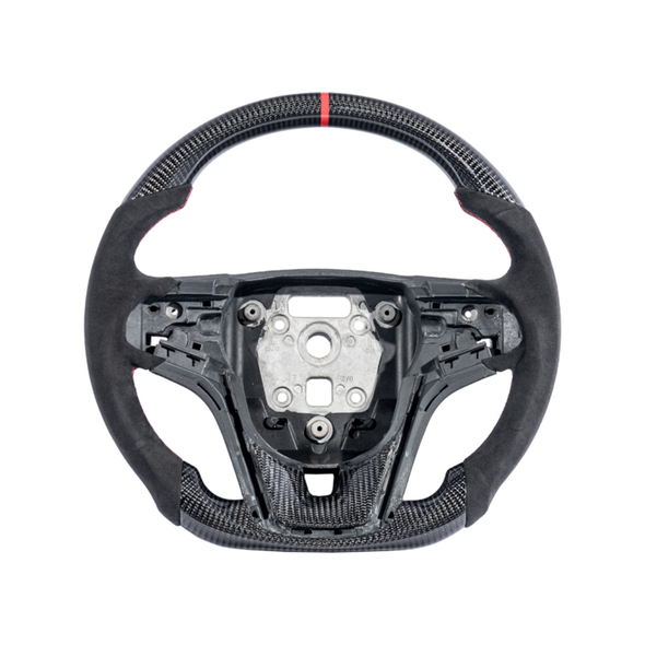 5th Gen Camaro Carbon Fiber Steering Wheel w/o Button Cover, Alcantra Grips :: 2012-2015 Camaro