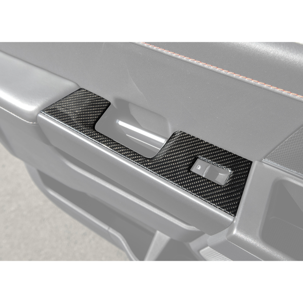 Ford F-150 Rear Window Switch Covers, Carbon Fiber :: 2021-2026 Ford F-150