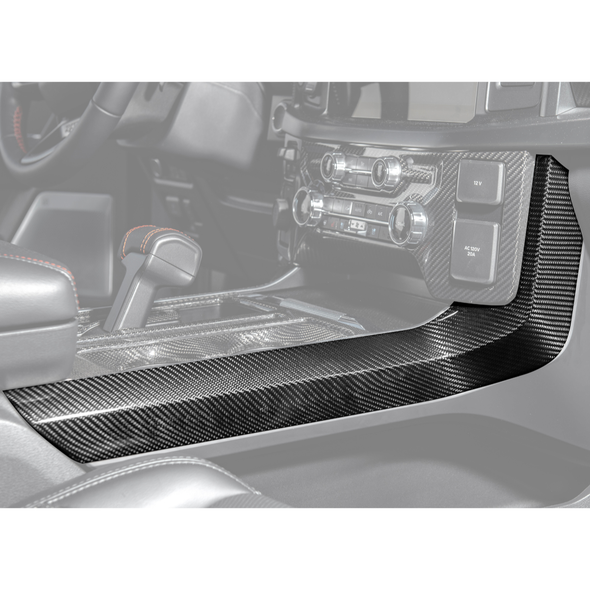 Ford F-150 Center Console Side Panel Trim Covers, Carbon Fiber :: 2021-2026 Ford F-150
