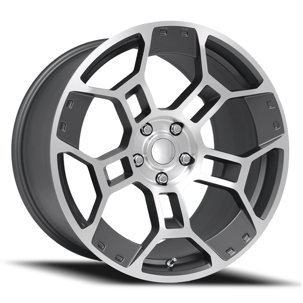 FR 701F  GT-D Replica Front or Rear Wheel, Satin Gunmetal Machine Face, 19x10 +35 :: 2015-2026 Mustang