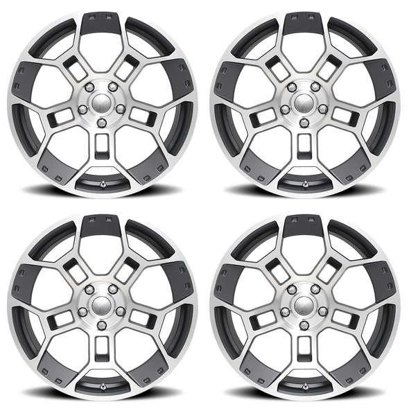 FR 701F  GT-D Replica Wheel Set, Satin Gunmetal Machine Face, 19x10 & 19x11 :: 2015-2026 Mustang