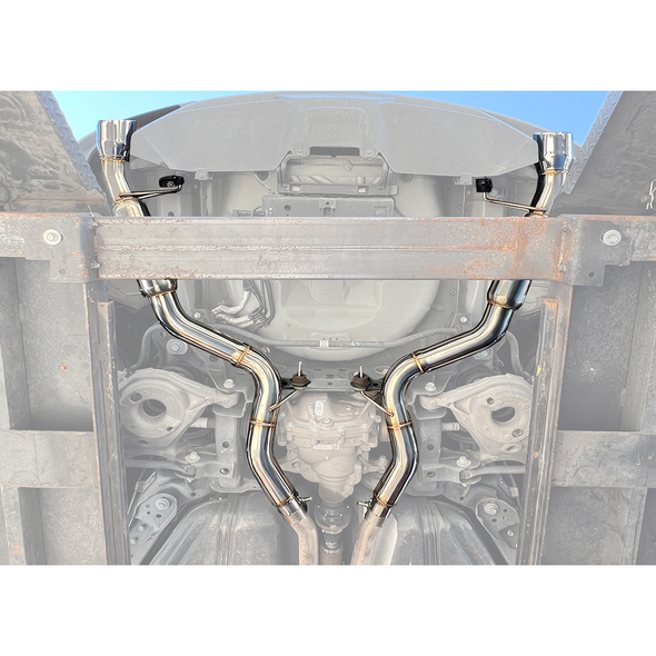 S550 Mustang Axle-Back Exhaust w/ 4" Dual Polished Tips :: 2015-2023 Ford Mustang V6 & EcoBoost