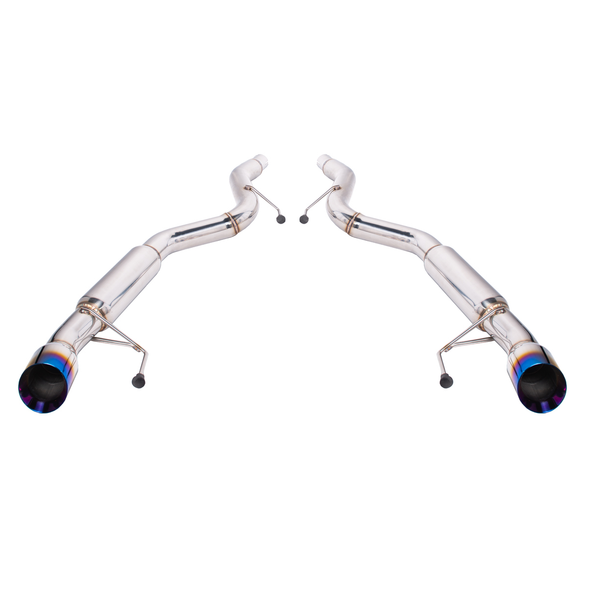 S550 Mustang Axle-Back Exhaust w/ 4" Dual Burnt Tips :: 2015-2023 Ford Mustang V6 & EcoBoost