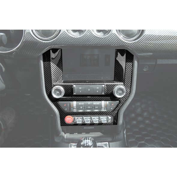 S550 Mustang Center Console Control Panel Cover, Carbon Fiber :: 2015-2023 Ford Mustang