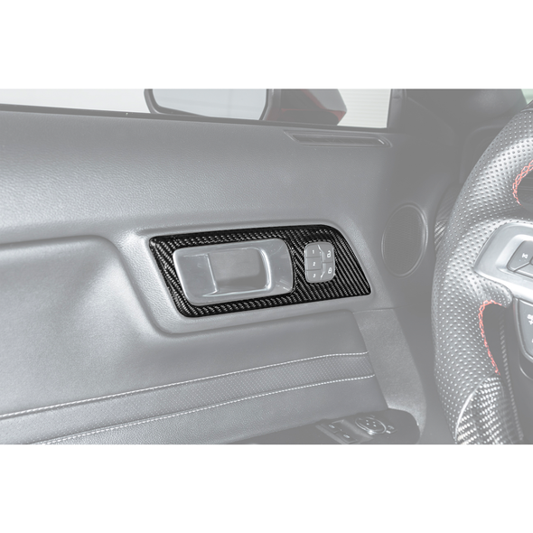 S550 Mustang Door Handle Panel Cover, Carbon Fiber :: 2015-2023 Ford Mustang