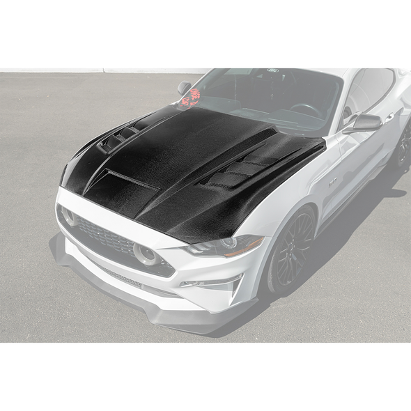 S550 Mustang Terminator Style Vented Hood, Carbon Fiber :: 2018-2023 Ford Mustang