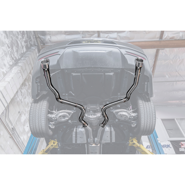 S650 Mustang Muffler Delete Axle-Back Exhaust w/ 3.5" Dual Polished Tips :: 2024-2026 Ford Mustang GT