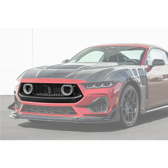 S650 Mustang GTV Style Upper Grille w/ LED Accent Lighting, Gloss Black :: 2024-2026 Ford Mustang GT & EcoBoost
