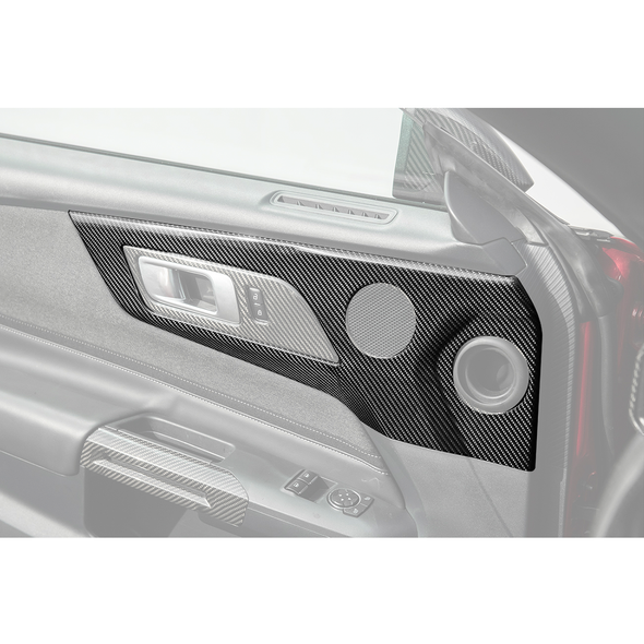 S650 Mustang Door Speaker Panel Trim Covers, Carbon Fiber :: 2024-2026 Ford Mustang