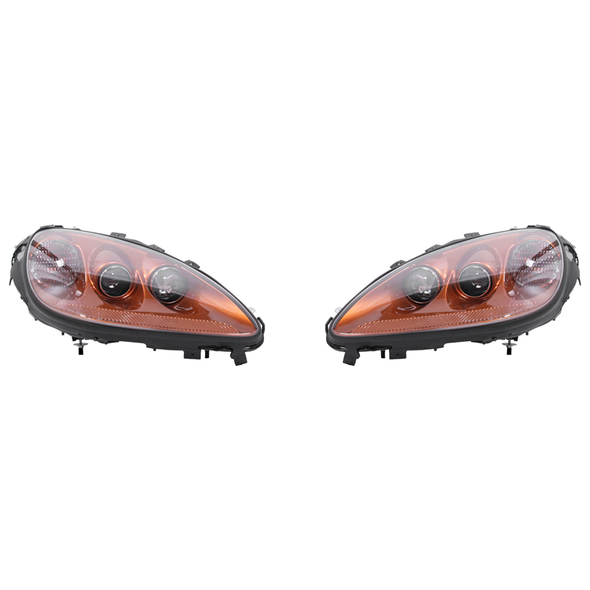 C6 Corvette HID Headlights, Inferno Orange Housing w/ Clear Lens :: 2005-2013 C6 Corvette