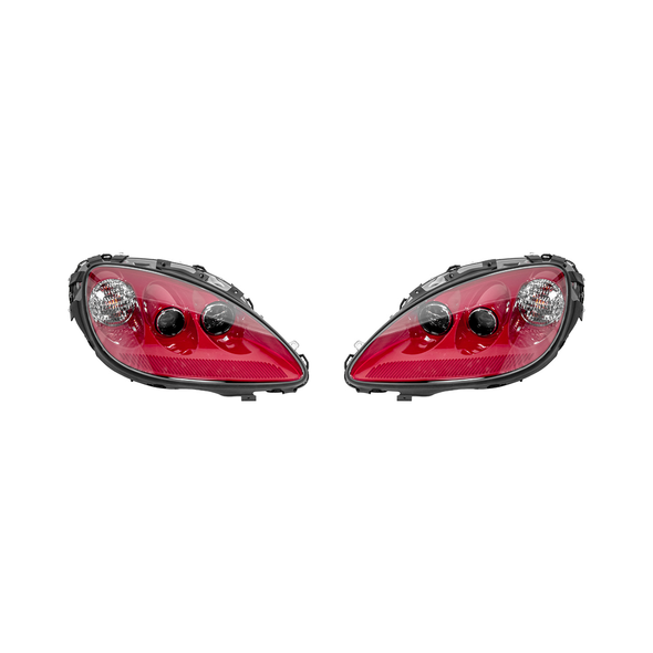 C6 Corvette HID Headlights, Torch Red Housing w/ Clear Lens :: 2005-2013 C6 Corvette
