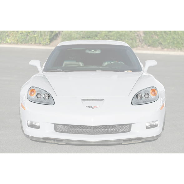 C6 Corvette HID Headlights, Artic White Housing w/ Clear Lens :: 2005-2013 C6 Corvette