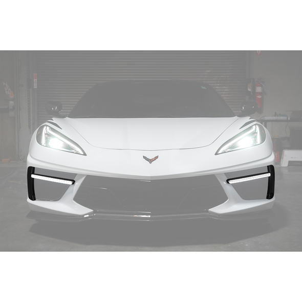 C8 Corvette Sequential LED DRL Light Bar Bezel Insert, Carbon Flash Metallic :: 2020-2026 C8 Corvette Stringray & Z51