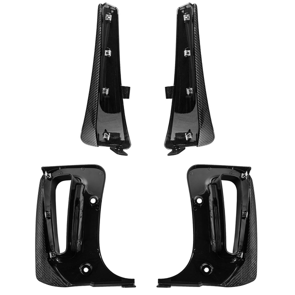C8 Corvette XL Extended Front & Rear Splash Guards, Carbon Fiber :: 2023-2026 C8 Corvette Z06 & E-Ray