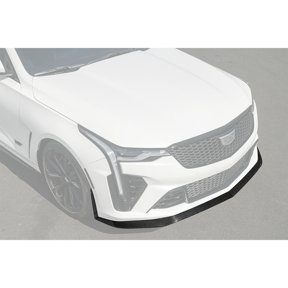 Cadillac CT4-V Front Lip Splitter w/ Side Wheel Arch Trim, Carbon Fiber :: 2020-2026 Cadillac CT4-V Blackwing