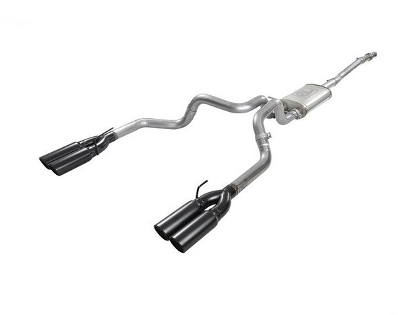 aFe Power Vulcan Series 3" to Dual 3" 304 Stainless Steel Cat-Back Exhaust System, Black Tips :: 2019-2021 Silverado 1500 V8-5.3L
