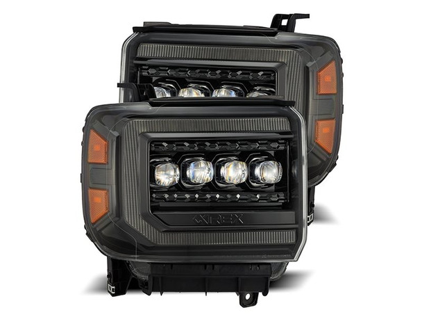 Alpharex GMC Sierra 1500 Nova Series LED Projector Headlights in Alpha Black