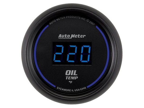 Autometer Cobalt Digital Oil Temperature Gauge, 2 1/16", 0-340 psi
