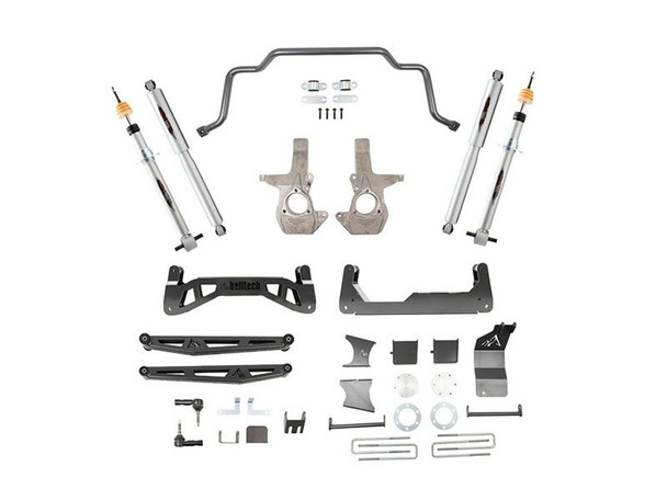 Belltech Lift Kit with Front & Rear Trail Performance Shocks & Sway Bar, 7"-9" Front / 5" Rear :: 2016-2018 Silverado 1500 Extended or Crew Cab