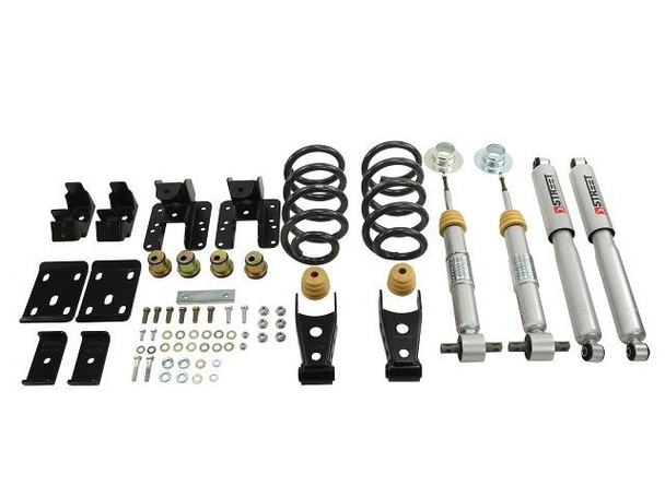 Belltech Lowering Kit With Street Performance Shocks, 1"-2" Front / 4" Rear :: 2014, 2015, 2016, 2017, 2018 Silverado 1500 2WD Extended & Crew Cab