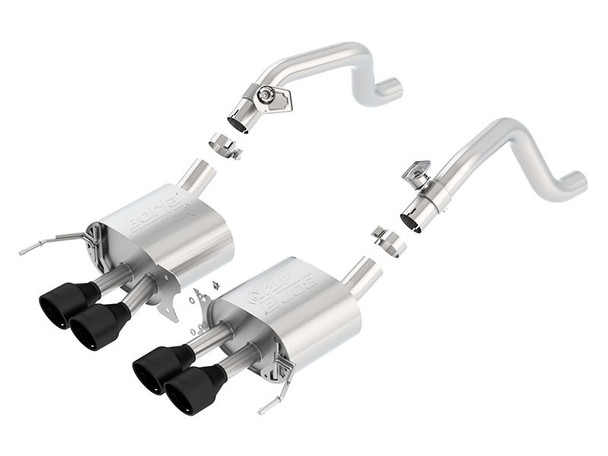 Borla 2.75" ATAK Axle-Back Exhaust System w/ 4.25" Quad Black Tips :: 2014-2019 C7 Corvette, Grand Sport Auto w/ AFM, w/o NPP