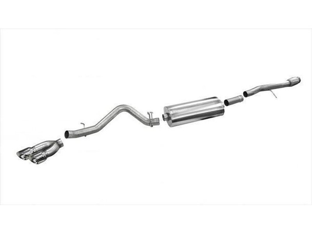 Corsa Sport 3.5" Cat-Back Exhaust System w/Single Side Exit, Dual 4.5" Polished Tips :: 2014-2019 Silverado 1500 6.2L V8 w/143.5, 153" Wheelbase