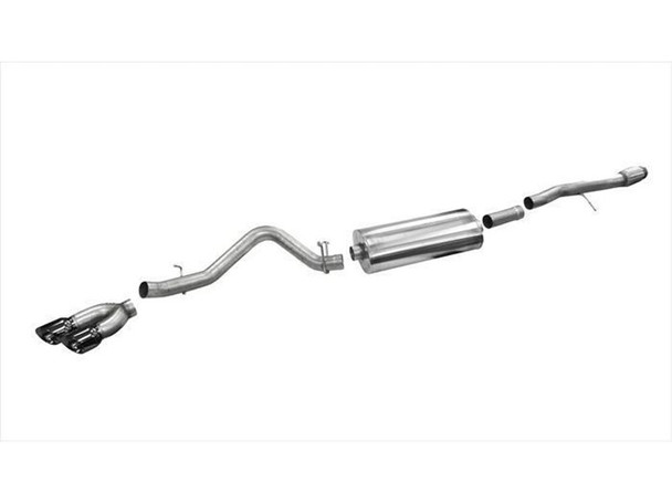 Corsa Sport 3.5" Cat-Back Exhaust System w/Single Side Exit, Dual 4.5" Black Tips :: 2014-2019 Silverado 1500 6.2L V8 w/143.5, 153" Wheelbase