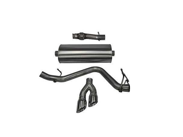 Corsa Sport 3" Cat-Back Exhaust System w/Single Side Exit, Dual 4" Polished Tips :: 2014-2019 Silverado 1500 5.3L V8 w/119" Wheelbase