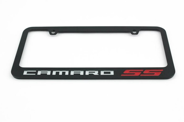 Camaro SS License Plate Frame Chrome Glossy Black 2010-2021