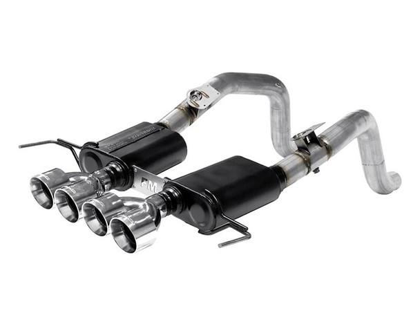 Flowmaster 3" Outlaw Axle-Back Exhaust System, 4" Quad Polished Tips :: 2014-2019 C7 Corvette Stingray, Grand Sport Auto w/o NPP or AFM